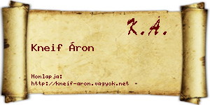 Kneif Áron névjegykártya